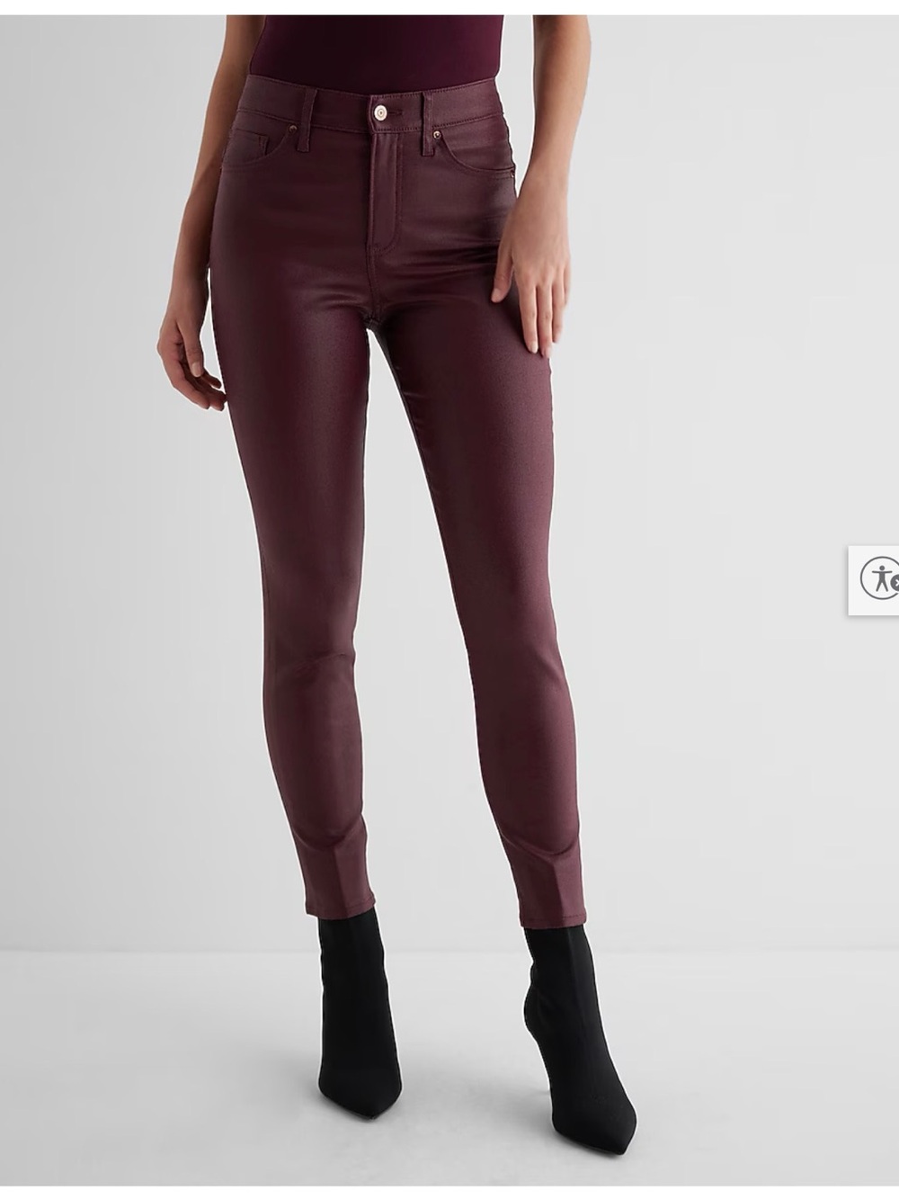 Express Women's High-Waist Skinny Jeans in Burgundy
